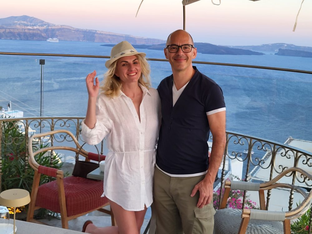 Valeriia et David — Santorin